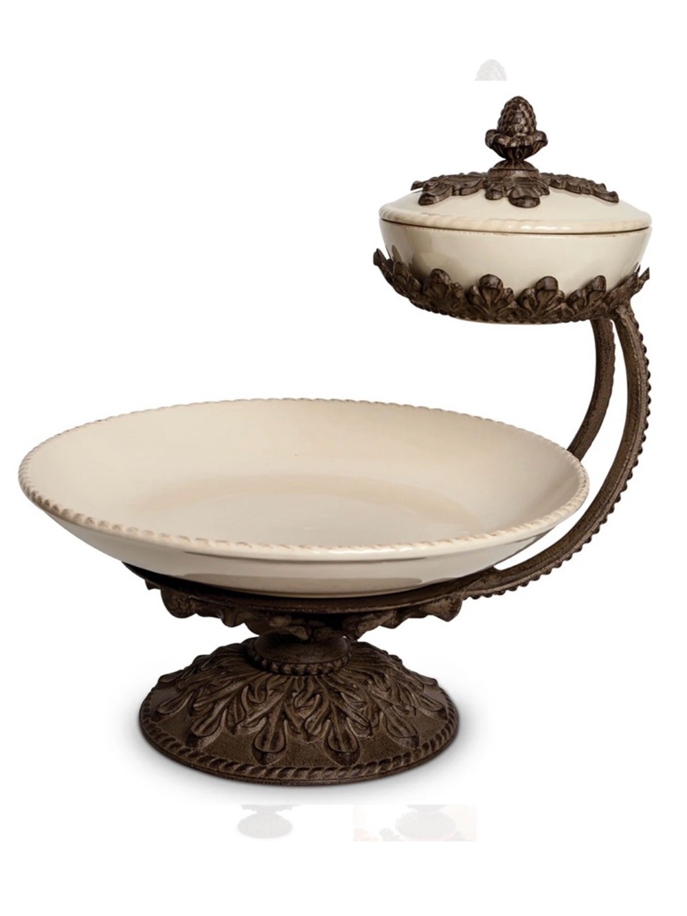 ACANTHUS CHIP & DIP SERVER - CERAMIC SERVING SET